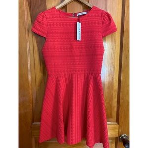 NWT Alice + Olivia Shane Cap-Sleeve Skater Dress